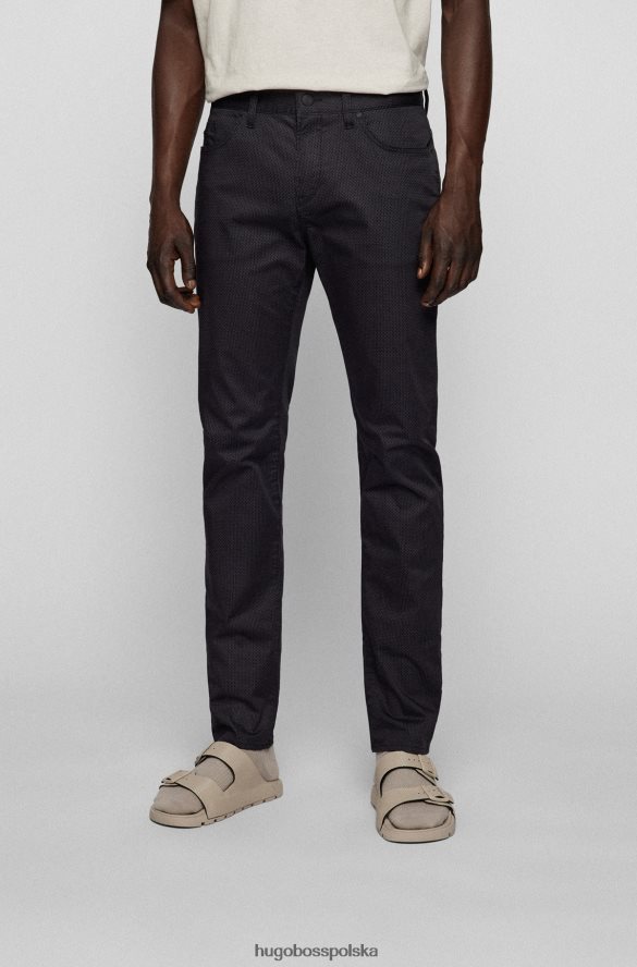 Hugo Boss Jeansy hugo slim-fit z drukowanego, elastycznego denimu w kolorze czarnym czarny R0X0H63500