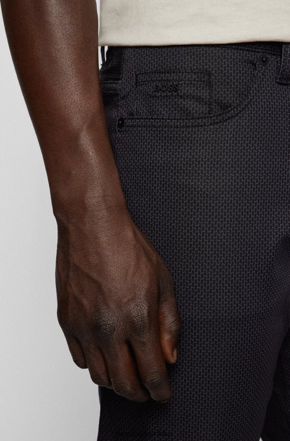 Hugo Boss Jeansy hugo slim-fit z drukowanego, elastycznego denimu w kolorze czarnym czarny R0X0H63500