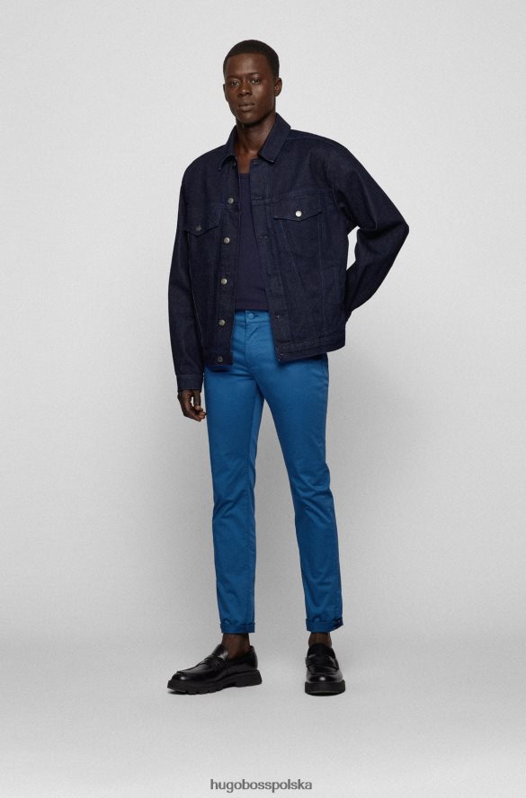 Hugo Boss Jeansy hugo slim fit z elastycznej bawełny, satynowego denimu w kolorze niebieskim niebieski R0X0H61432