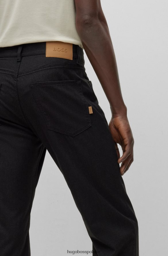 Hugo Boss Jeansy o regularnym kroju z melanżowego, elastycznego denimu hugo w kolorze czarnym czarny R0X0H62639