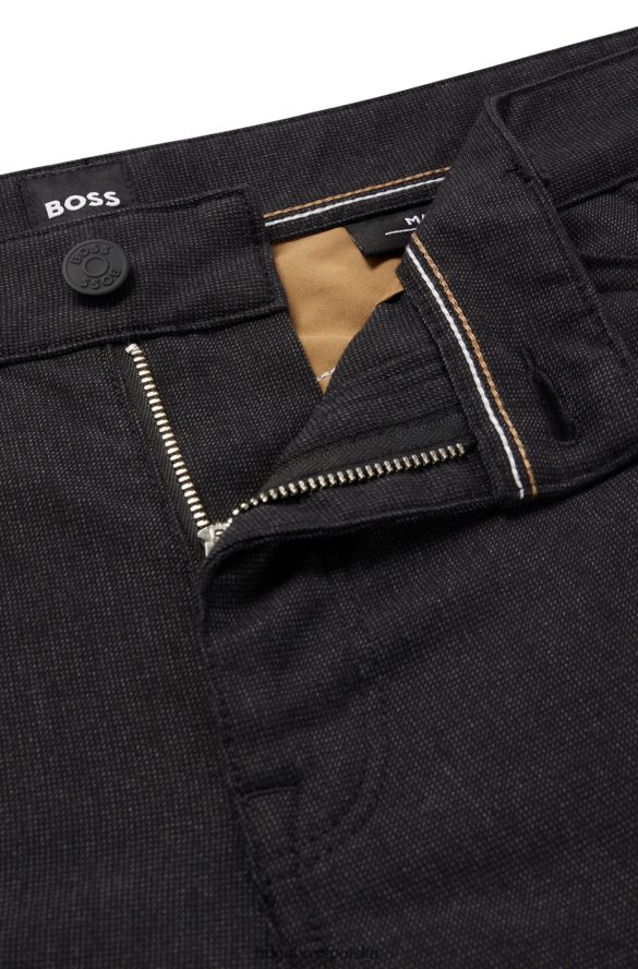 Hugo Boss Jeansy o regularnym kroju z melanżowego, elastycznego denimu hugo w kolorze czarnym czarny R0X0H62639