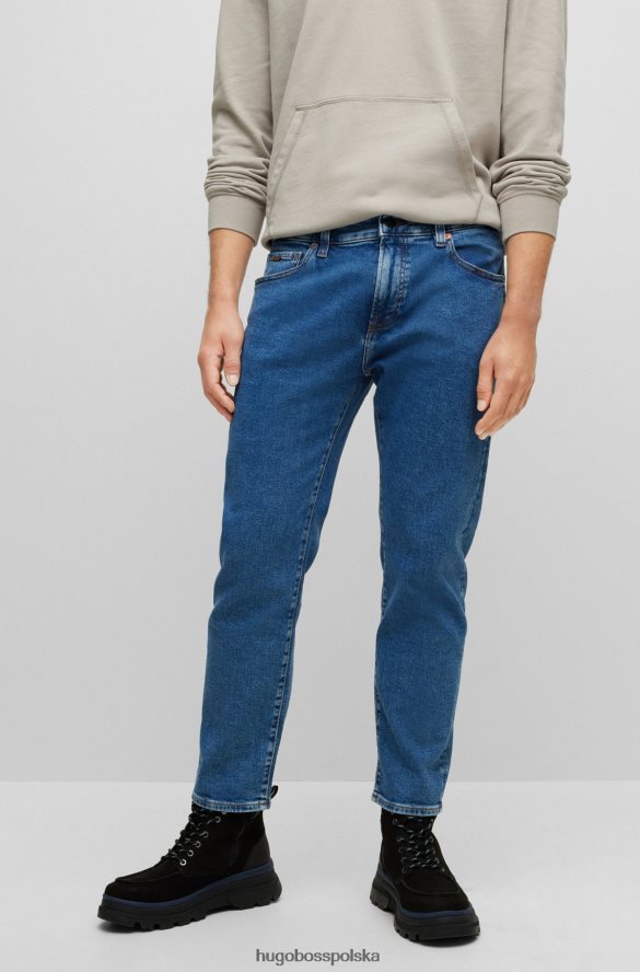 Hugo Boss Niebieskie dżinsy o regularnym kroju z niebieskiego, wygodnego, elastycznego denimu hugo niebieski R0X0H61279