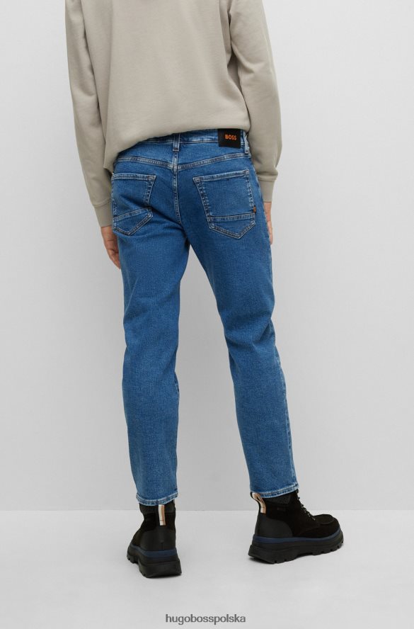 Hugo Boss Niebieskie dżinsy o regularnym kroju z niebieskiego, wygodnego, elastycznego denimu hugo niebieski R0X0H61279