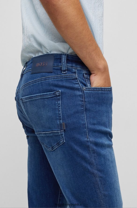 Hugo Boss Niebieskie jeansy o regularnym kroju, bardzo rozciągliwe, hugo blue niebieski R0X0H61369