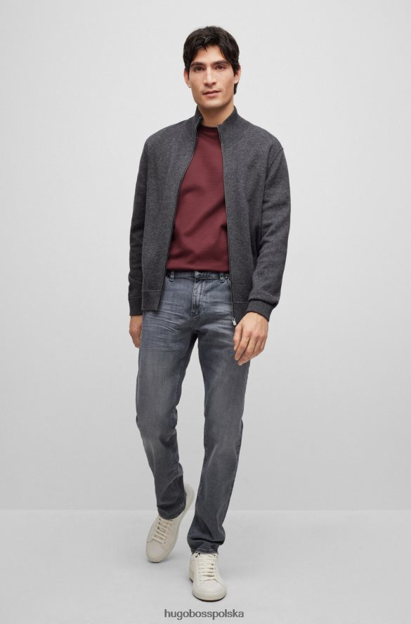 Hugo Boss Szare dżinsy hugo o regularnym kroju z szarego, włoskiego, miękkiego w dotyku denimu szary R0X0H61612