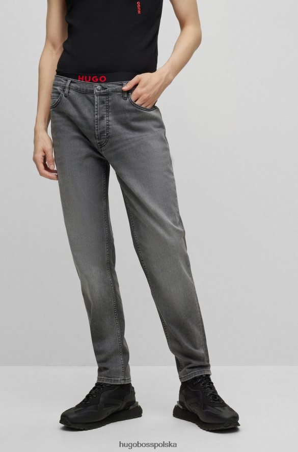 Hugo Boss Szare, zwężane dżinsy Hugo z szarego, wygodnego denimu ze streczem szary R0X0H64126