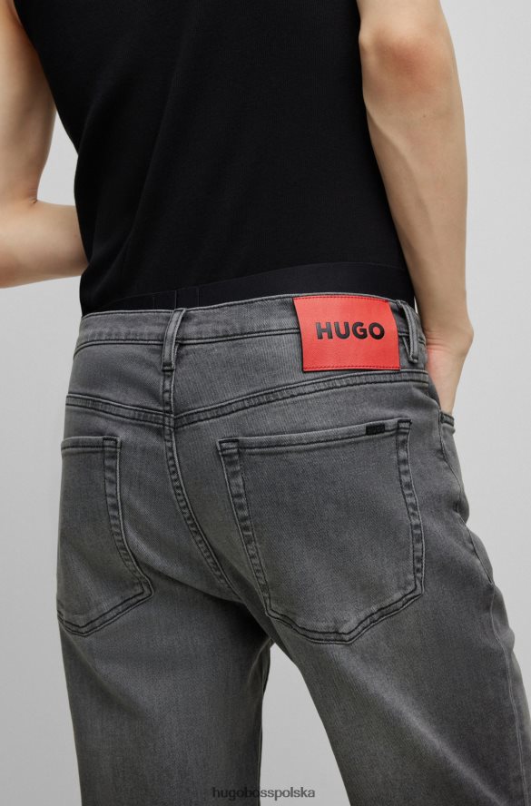 Hugo Boss Szare, zwężane dżinsy Hugo z szarego, wygodnego denimu ze streczem szary R0X0H64126