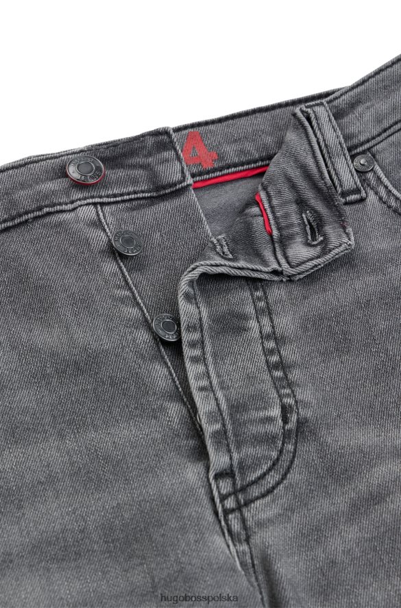 Hugo Boss Szare, zwężane dżinsy Hugo z szarego, wygodnego denimu ze streczem szary R0X0H64126