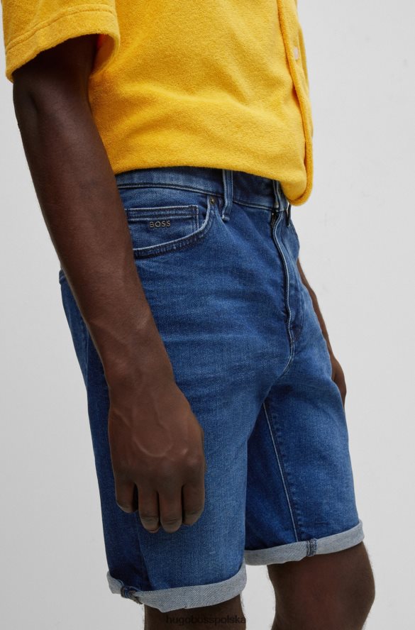 Hugo Boss Szorty o regularnym kroju z wygodnego, elastycznego dżinsu hugo w kolorze ciemnoniebieskim w kolorze średniego błękitu ciemny niebieski R0X0H63002