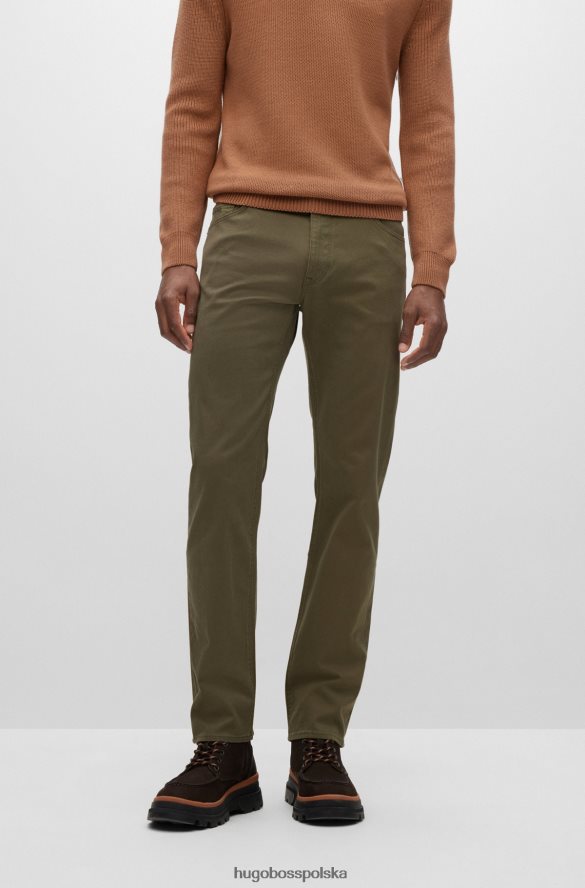 Hugo Boss Zielone jeansy Hugo o regularnym kroju z elastycznego denimu o mikrostrukturze zielony R0X0H61293
