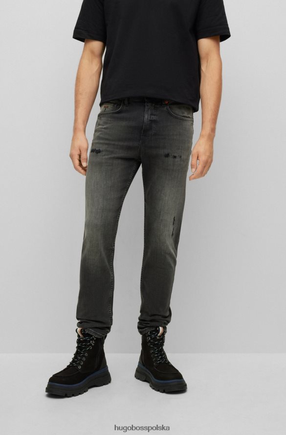 Hugo Boss Zwężane dżinsy Hugo z czarnego, komfortowego, elastycznego denimu w kolorze siarki czarny R0X0H63052