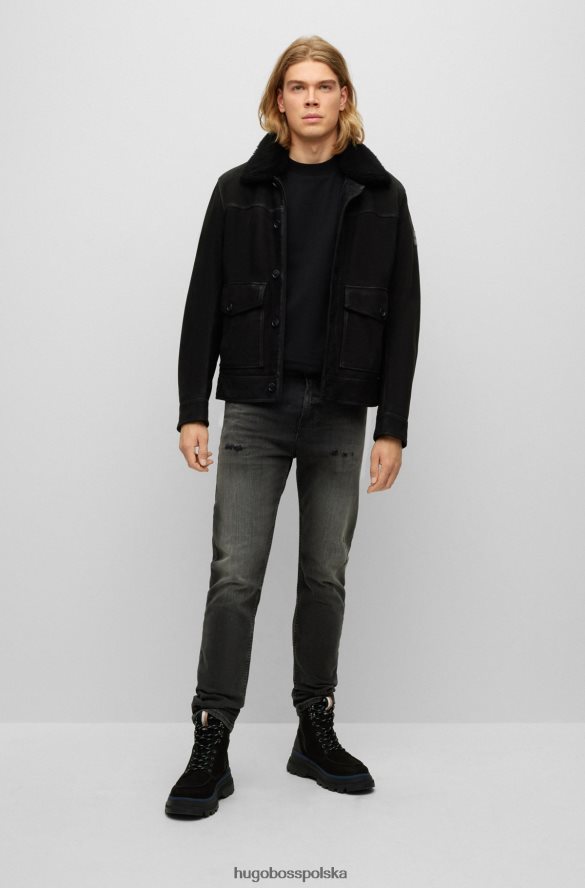Hugo Boss Zwężane dżinsy Hugo z czarnego, komfortowego, elastycznego denimu w kolorze siarki czarny R0X0H63052