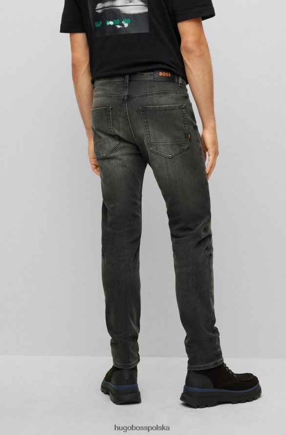 Hugo Boss Zwężane dżinsy Hugo z czarnego, komfortowego, elastycznego denimu w kolorze siarki czarny R0X0H63052