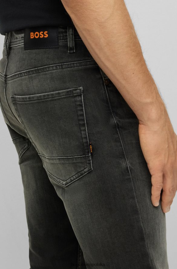 Hugo Boss Zwężane dżinsy Hugo z czarnego, komfortowego, elastycznego denimu w kolorze siarki czarny R0X0H63052