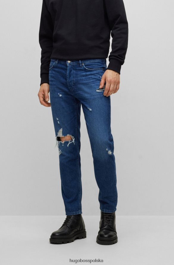 Hugo Boss Zwężane dżinsy w kolorze niebieskiego sztywnego denimu w kolorze hugo niebieski R0X0H63538