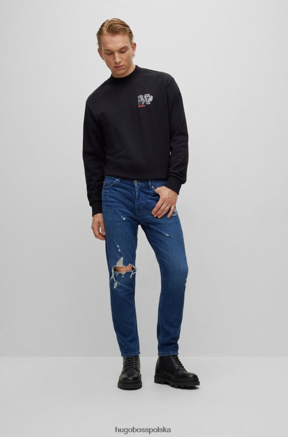Hugo Boss Zwężane dżinsy w kolorze niebieskiego sztywnego denimu w kolorze hugo niebieski R0X0H63538