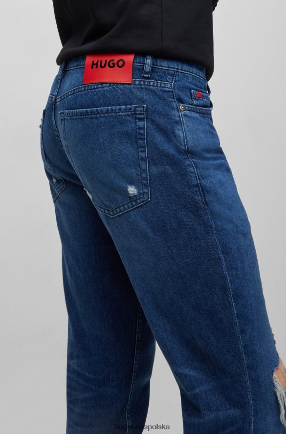 Hugo Boss Zwężane dżinsy w kolorze niebieskiego sztywnego denimu w kolorze hugo niebieski R0X0H63538