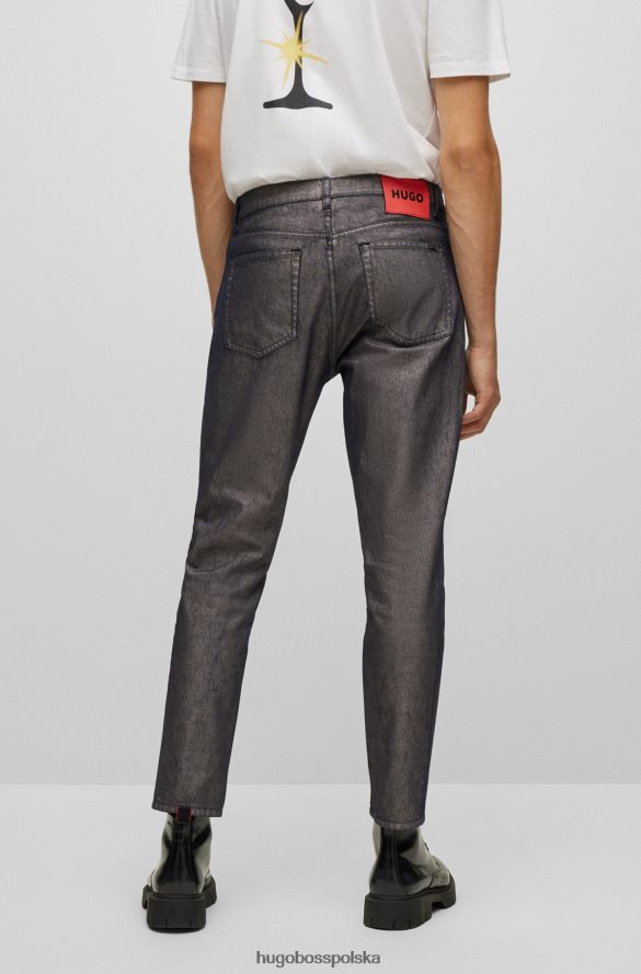 Hugo Boss Zwężane dżinsy w szarym kolorze denimu hugo z metalicznym efektem szary R0X0H63717