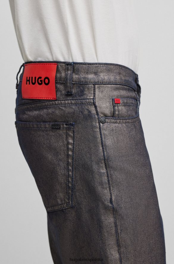Hugo Boss Zwężane dżinsy w szarym kolorze denimu hugo z metalicznym efektem szary R0X0H63717