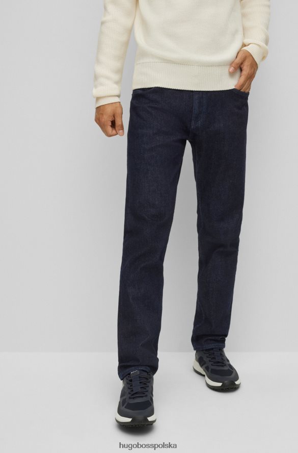 Hugo Boss Zwężane dżinsy z ciemnoniebieskiego denimu ze stretchem w kolorze granatowym hugo ciemny niebieski R0X0H61764