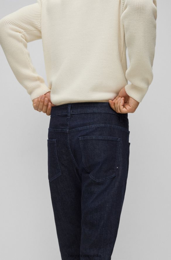 Hugo Boss Zwężane dżinsy z ciemnoniebieskiego denimu ze stretchem w kolorze granatowym hugo ciemny niebieski R0X0H61764