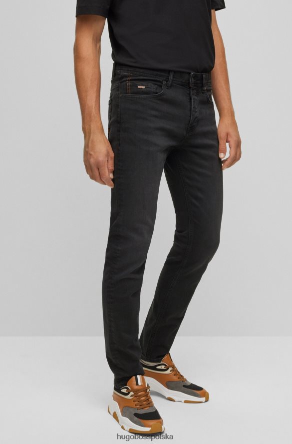 Hugo Boss Zwężane dżinsy z szarego, bardzo elastycznego denimu hugo w kolorze czarnym czarny R0X0H61273