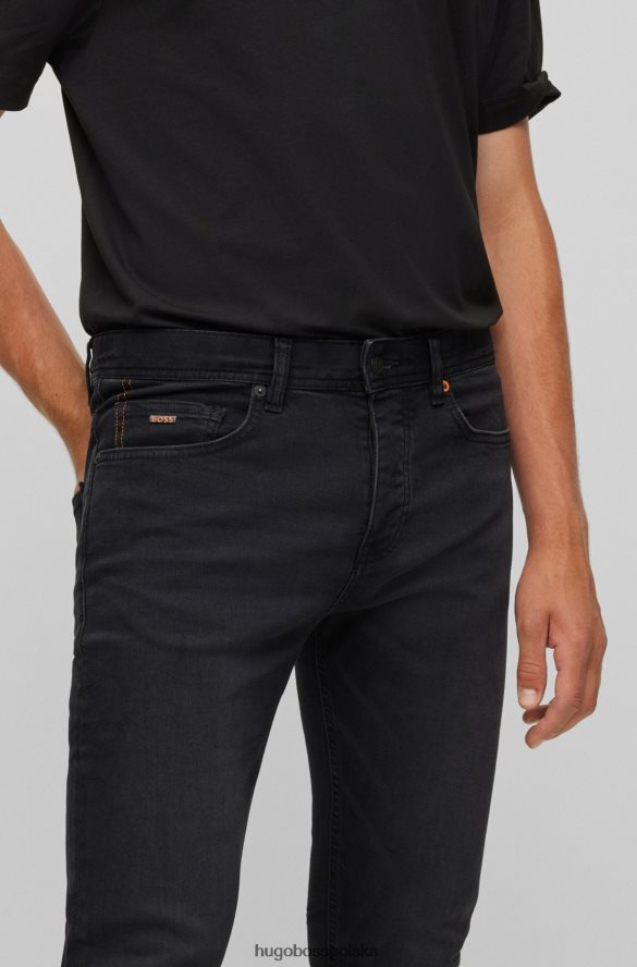 Hugo Boss Zwężane dżinsy z szarego, bardzo elastycznego denimu hugo w kolorze czarnym czarny R0X0H61273