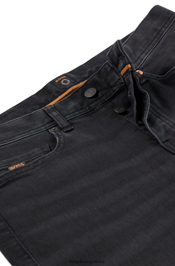 Hugo Boss Zwężane dżinsy z szarego, bardzo elastycznego denimu hugo w kolorze czarnym czarny R0X0H61273