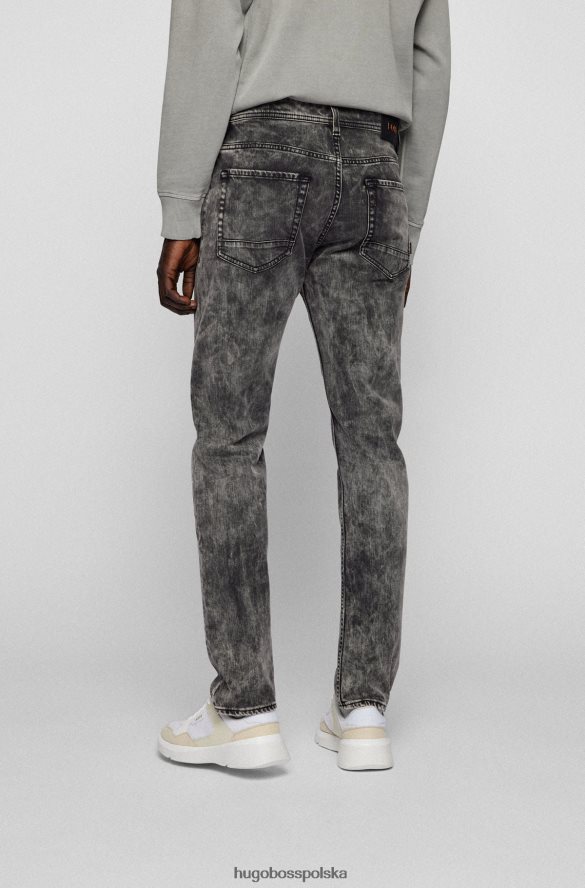 Hugo Boss Zwężane dżinsy ze spranego, wygodnego, elastycznego denimu w szarym kolorze hugo szary R0X0H63982