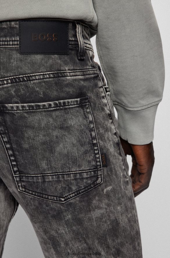 Hugo Boss Zwężane dżinsy ze spranego, wygodnego, elastycznego denimu w szarym kolorze hugo szary R0X0H63982