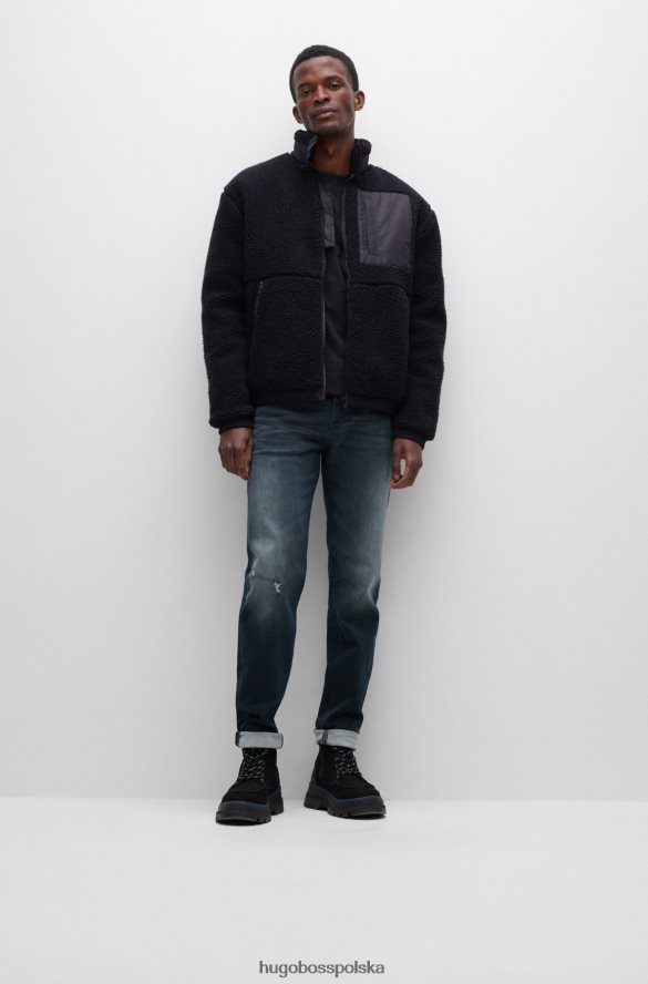 Hugo Boss Zwężane jeansy z dzianinowego, elastycznego denimu hugo w kolorze ciemnoniebieskim ciemny niebieski R0X0H64535