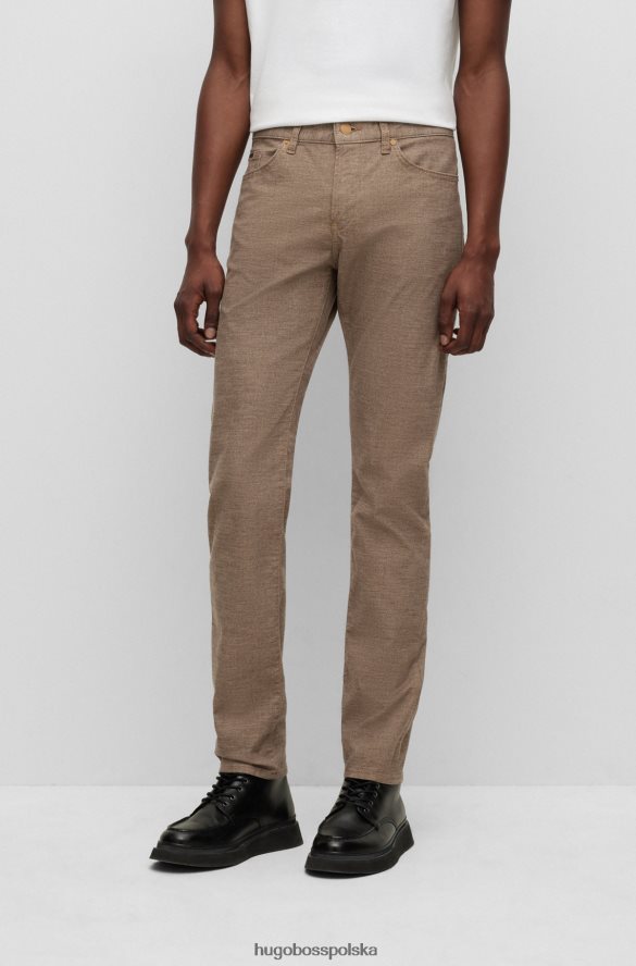 Hugo Boss beżowe jeansy hugo slim fit z elastycznego denimu z efektem melanżu beżowy R0X0H61448