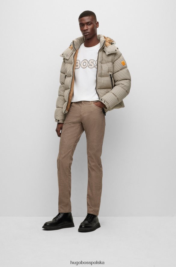 Hugo Boss beżowe jeansy hugo slim fit z elastycznego denimu z efektem melanżu beżowy R0X0H61448