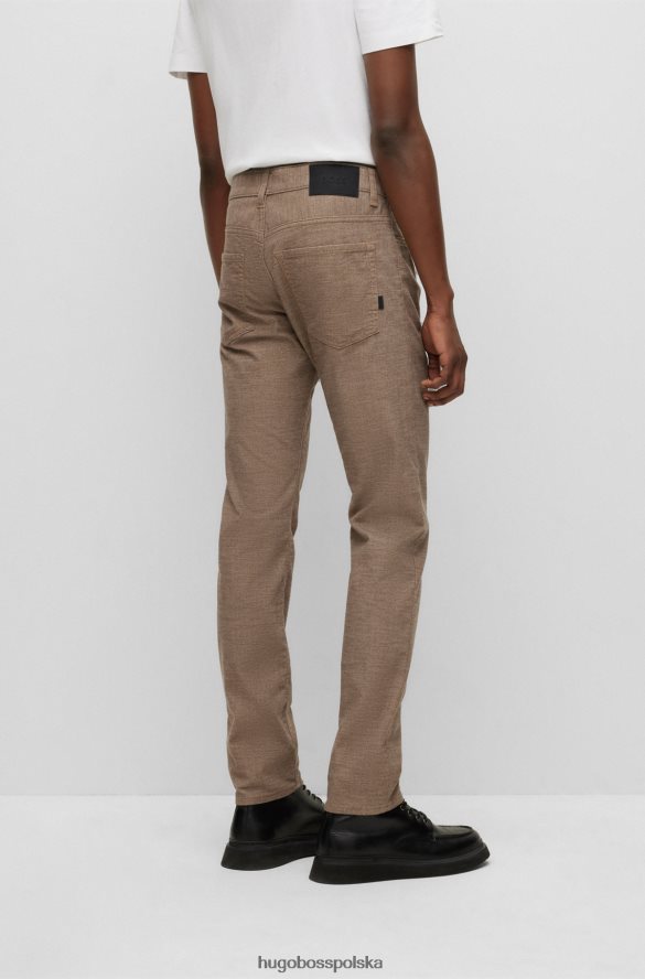 Hugo Boss beżowe jeansy hugo slim fit z elastycznego denimu z efektem melanżu beżowy R0X0H61448