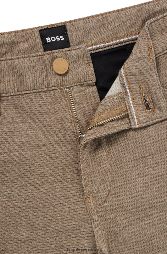 Hugo Boss beżowe jeansy hugo slim fit z elastycznego denimu z efektem melanżu beżowy R0X0H61448