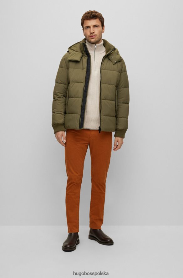 Hugo Boss brązowe jeansy Hugo o dopasowanym kroju ze szczotkowanego, elastycznego denimu brązowy R0X0H61512