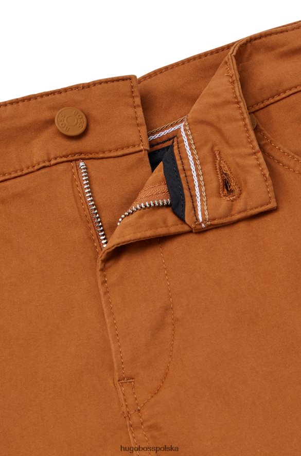 Hugo Boss brązowe jeansy Hugo o dopasowanym kroju ze szczotkowanego, elastycznego denimu brązowy R0X0H61512