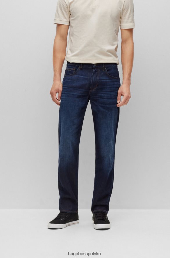 Hugo Boss ciemnoniebieskie ciemnoniebieskie dżinsy z super miękkiego, wygodnego, elastycznego denimu hugo ciemny niebieski R0X0H63026