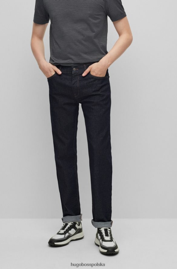 Hugo Boss ciemnoniebieskie dżinsy hugo o regularnym kroju z ciemnoniebieskiego, wygodnego denimu ze stretchem ciemny niebieski R0X0H61406