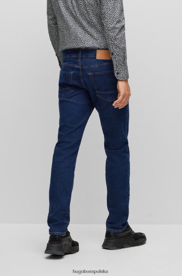 Hugo Boss ciemnoniebieskie dżinsy o regularnym kroju z wygodnego, elastycznego denimu hugo w kolorze marmurkowego indygo ciemny niebieski R0X0H61595