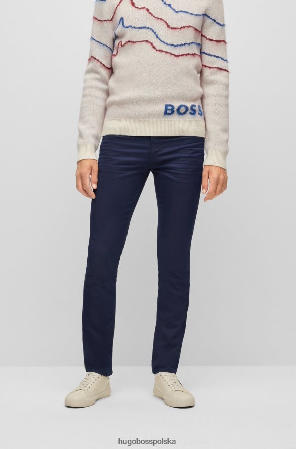 Hugo Boss ciemnoniebieskie dżinsy slim fit hugo z niebiesko-czarnego, wygodnego denimu ze stretchem ciemny niebieski R0X0H61359