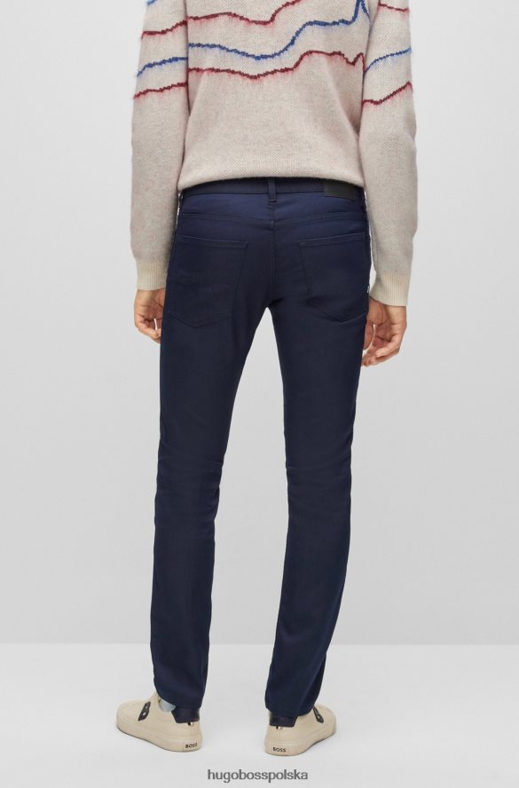 Hugo Boss ciemnoniebieskie dżinsy slim fit hugo z niebiesko-czarnego, wygodnego denimu ze stretchem ciemny niebieski R0X0H61359