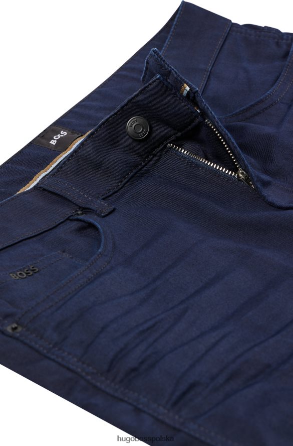 Hugo Boss ciemnoniebieskie dżinsy slim fit hugo z niebiesko-czarnego, wygodnego denimu ze stretchem ciemny niebieski R0X0H61359