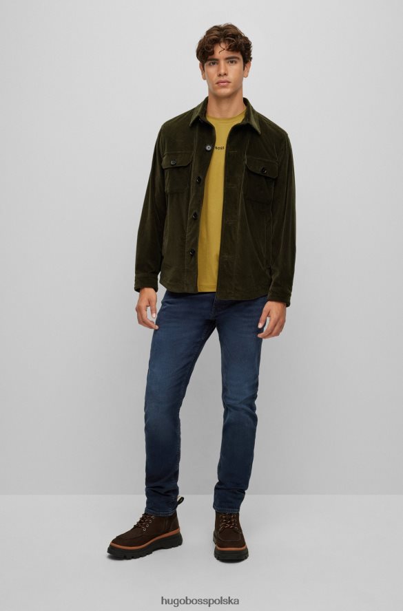 Hugo Boss ciemnoniebieskie dżinsy slim-fit z niebiesko-czarnego, wygodnego dżinsu hugo ciemny niebieski R0X0H61070