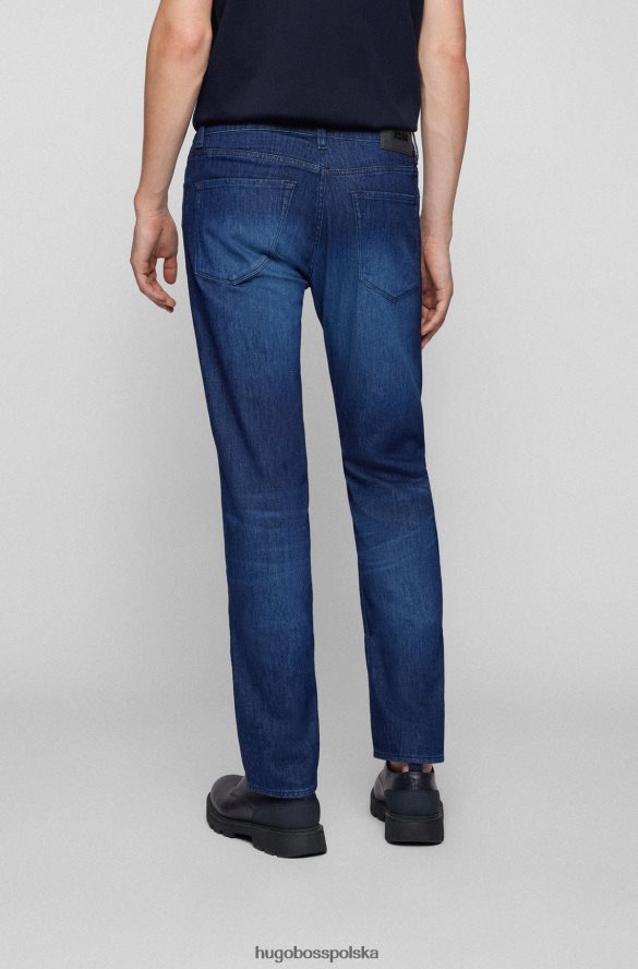 Hugo Boss ciemnoniebieskie jeansy Hugo o regularnym kroju z lekkiego niebieskiego włoskiego denimu ciemny niebieski R0X0H61873