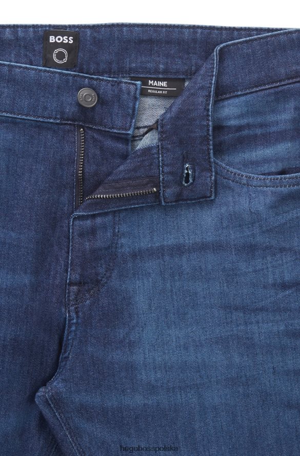 Hugo Boss ciemnoniebieskie jeansy Hugo o regularnym kroju z lekkiego niebieskiego włoskiego denimu ciemny niebieski R0X0H61873