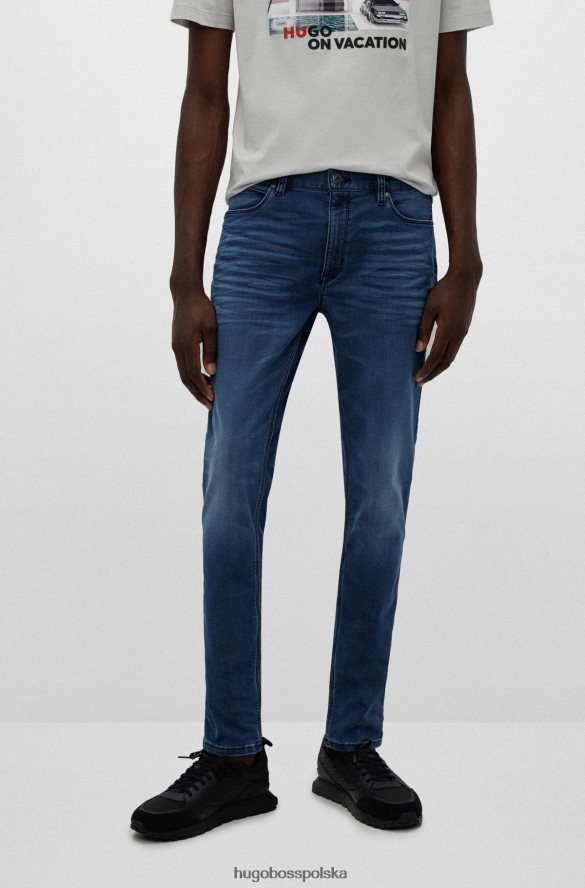 Hugo Boss ciemnoniebieskie jeansy Hugo o wyjątkowo dopasowanym kroju w kolorze oceanicznego błękitu ciemny niebieski R0X0H62782