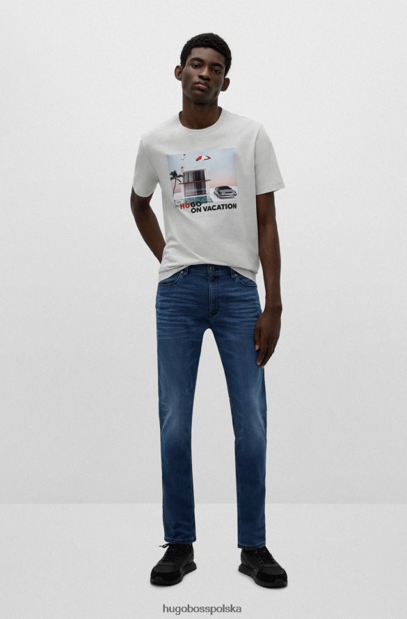 Hugo Boss ciemnoniebieskie jeansy Hugo o wyjątkowo dopasowanym kroju w kolorze oceanicznego błękitu ciemny niebieski R0X0H62782