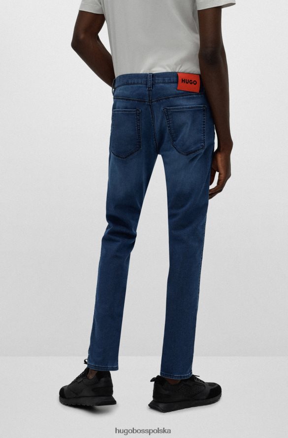 Hugo Boss ciemnoniebieskie jeansy Hugo o wyjątkowo dopasowanym kroju w kolorze oceanicznego błękitu ciemny niebieski R0X0H62782