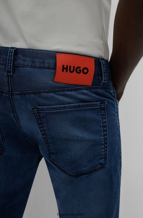 Hugo Boss ciemnoniebieskie jeansy Hugo o wyjątkowo dopasowanym kroju w kolorze oceanicznego błękitu ciemny niebieski R0X0H62782